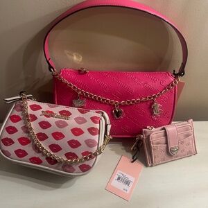 Juicy Couture PINK bags—Sealed With A Kiss and Small Wallet New With Tags